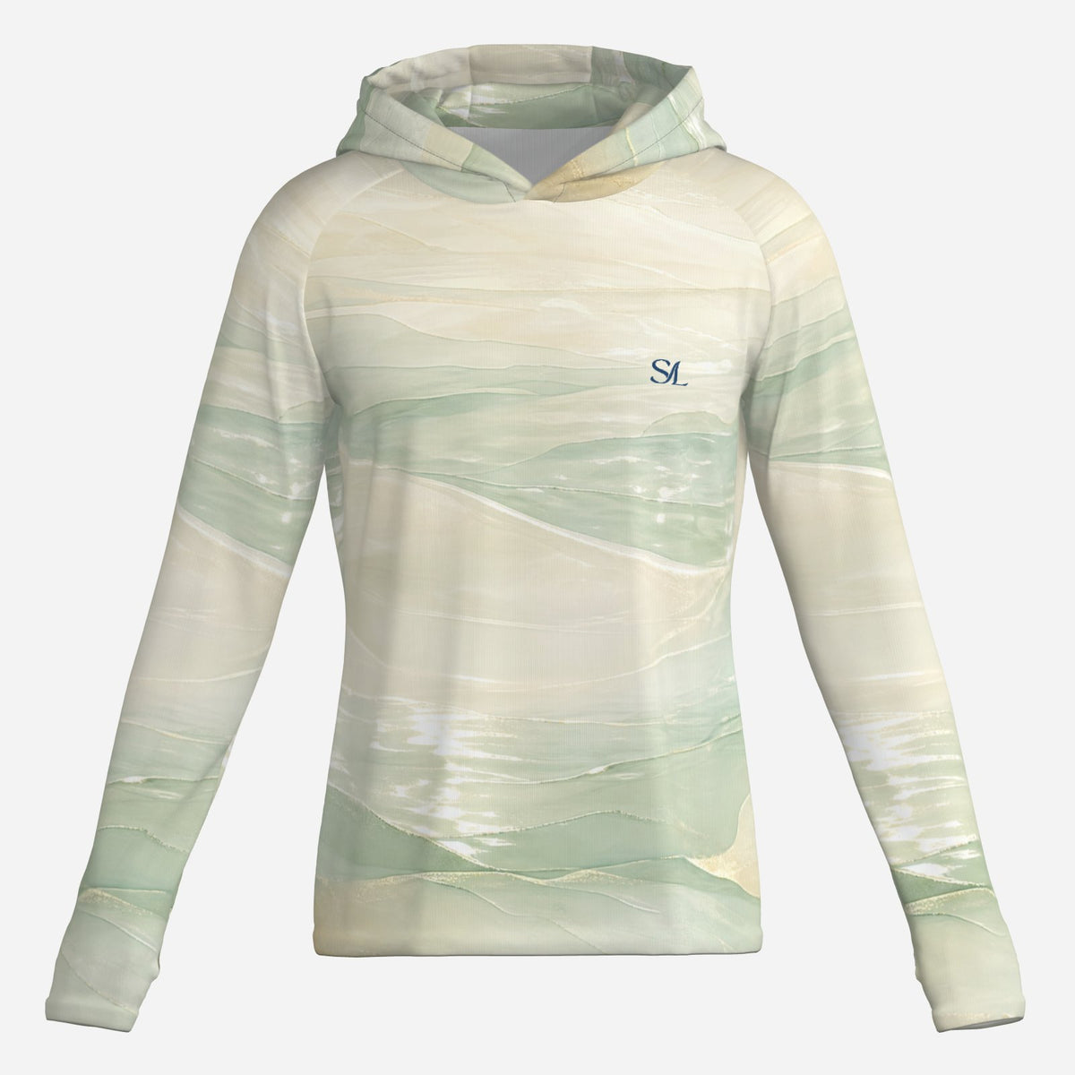 Saltline Sea Grass UPF 50+ sun hoodie front view