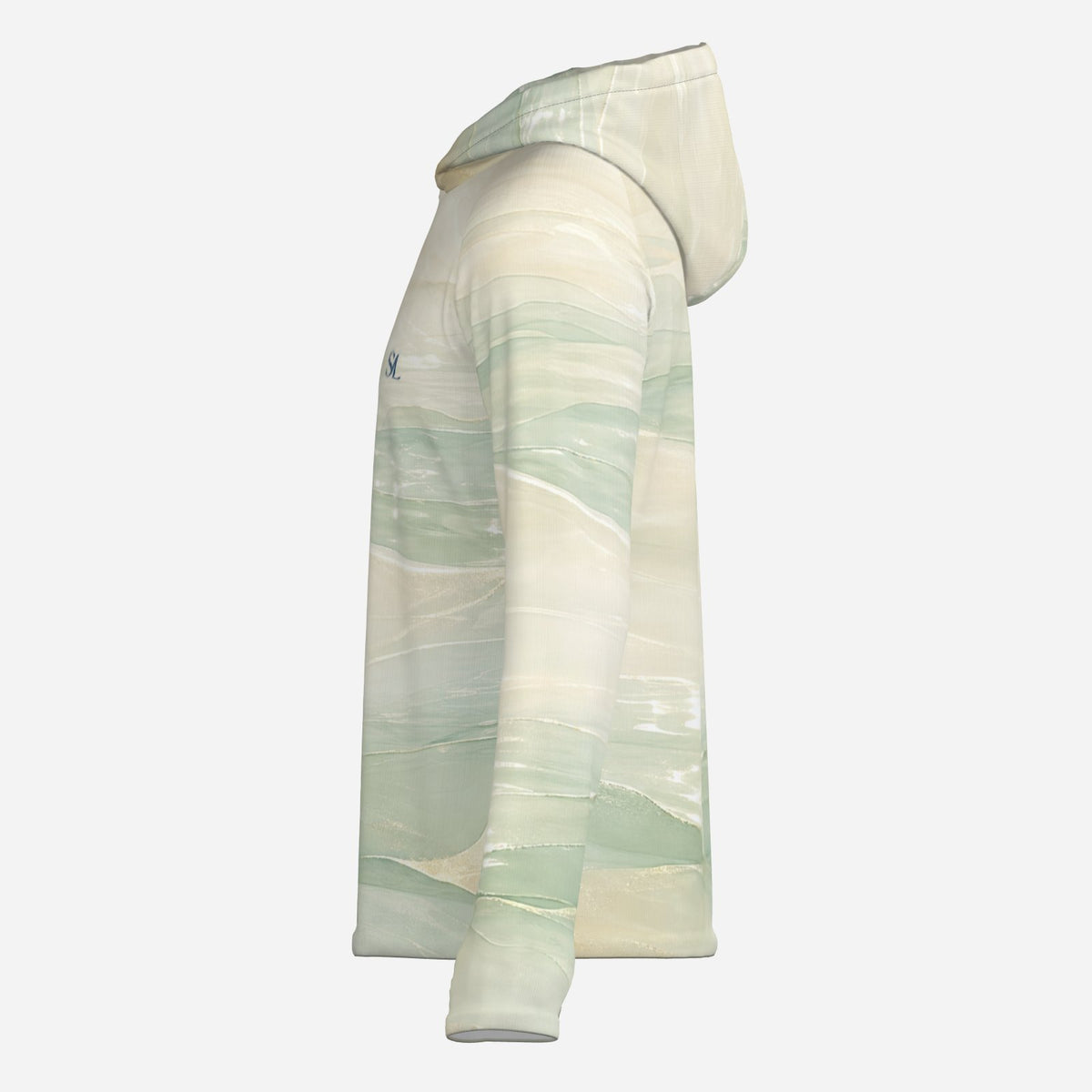 Saltline Sea Grass UPF 50+ sun hoodie side view