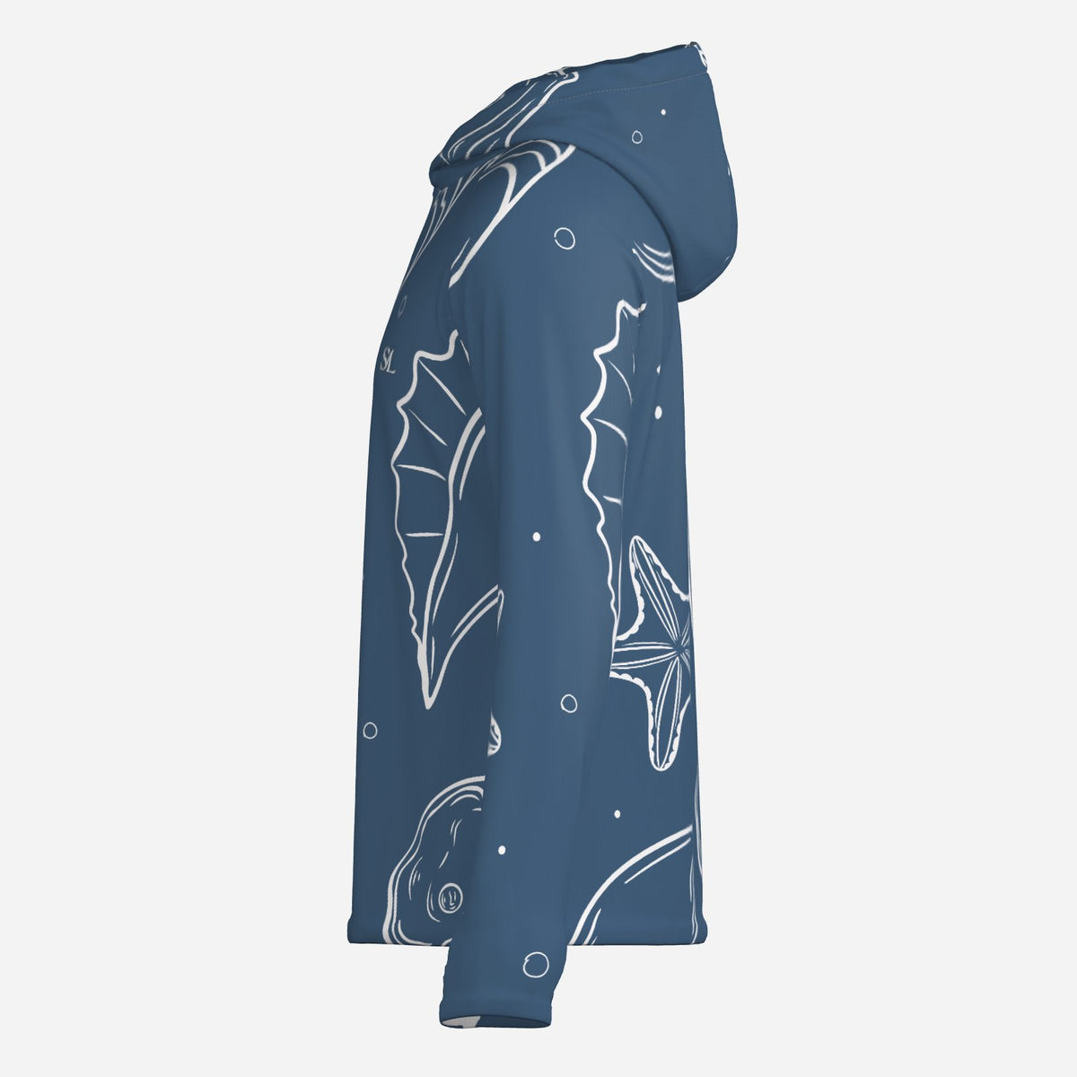 Saltline Deep Sea Botanical UPF 50+ sun hoodie side view
