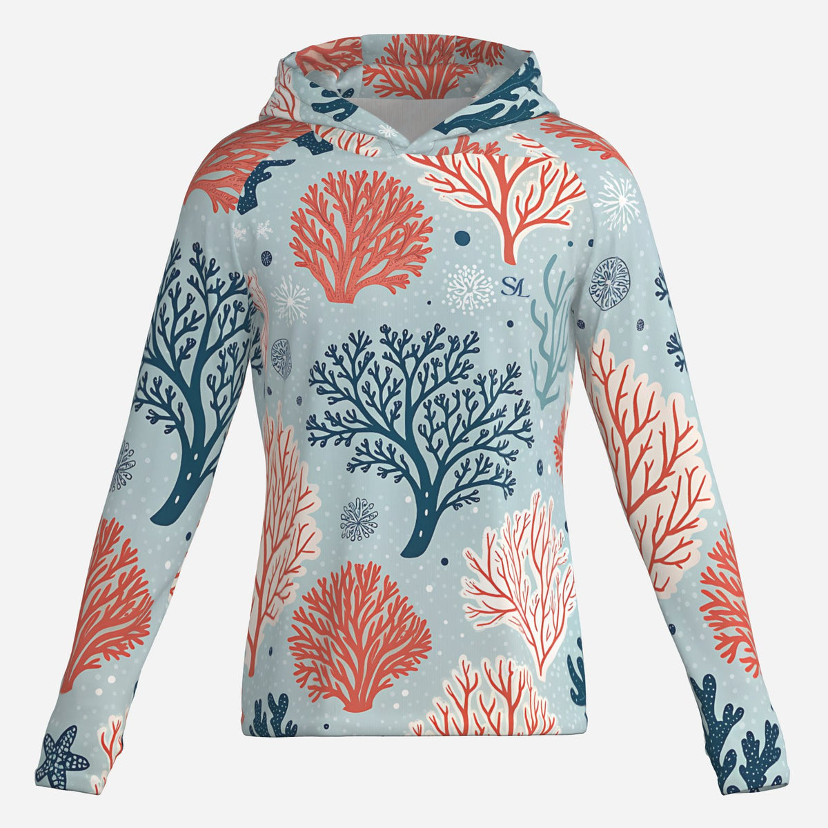 Saltline Coral Bay UPF 50+ sun hoodie front view