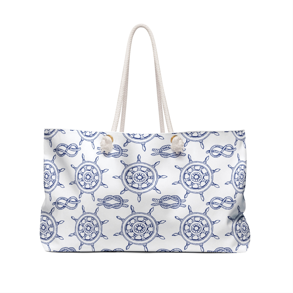 Voyager 24 × 13 inch weekender tote with a ship's wheel print — product photo 2