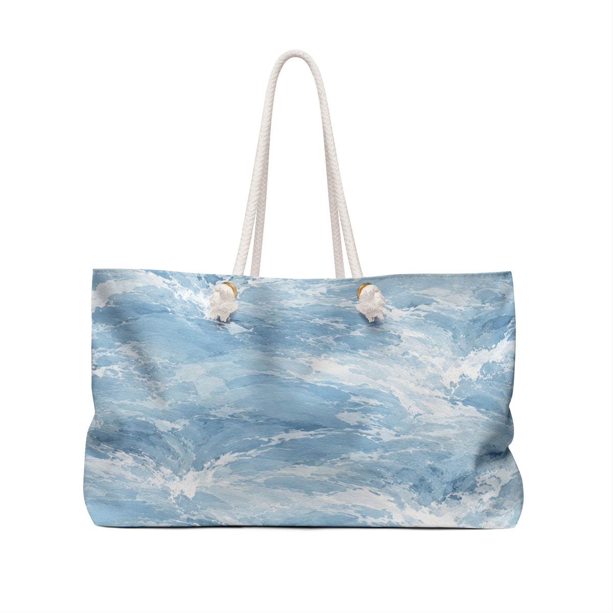 Ocean Tide 24 × 13 inch weekender tote with painterly blue water — product photo 2