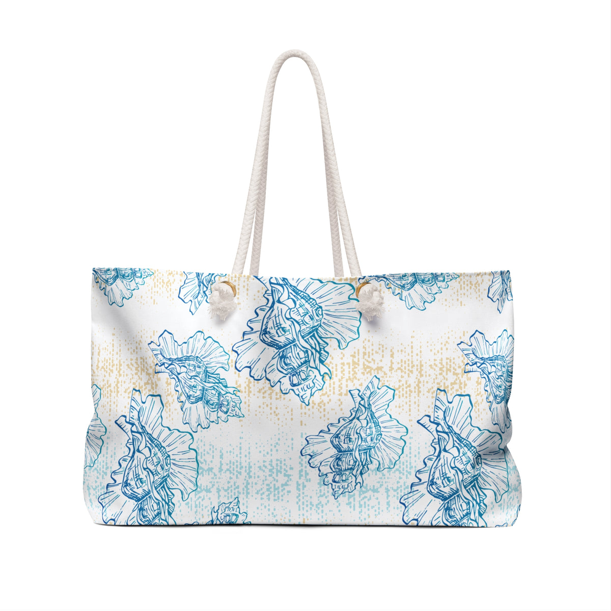Triton 24 × 13 inch weekender tote with soft blue florals — product photo 2