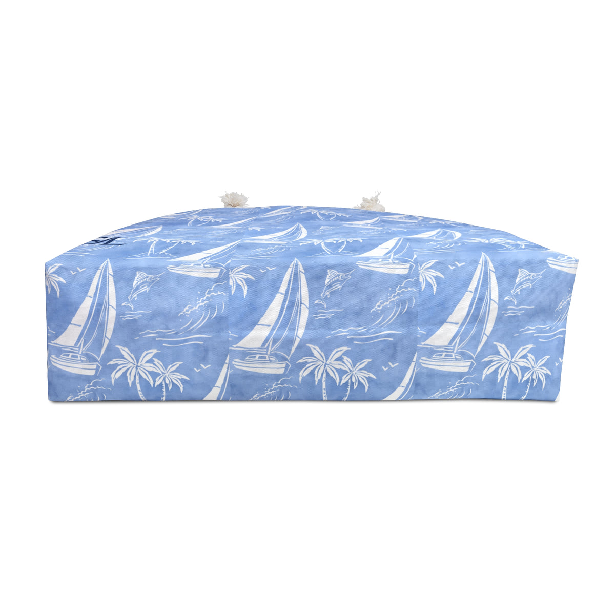 Trade Winds 24 × 13 inch weekender tote with blue sailboats — product photo 4