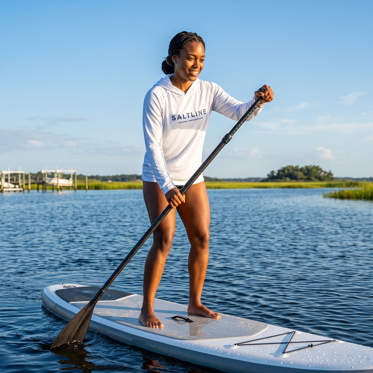 Saltline Whitecap UPF 50+ sun hoodie lifestyle image