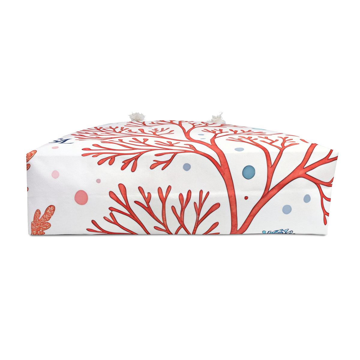 Reef Garden 24 × 13 inch weekender tote with watercolor coral and seaweed — product photo 4