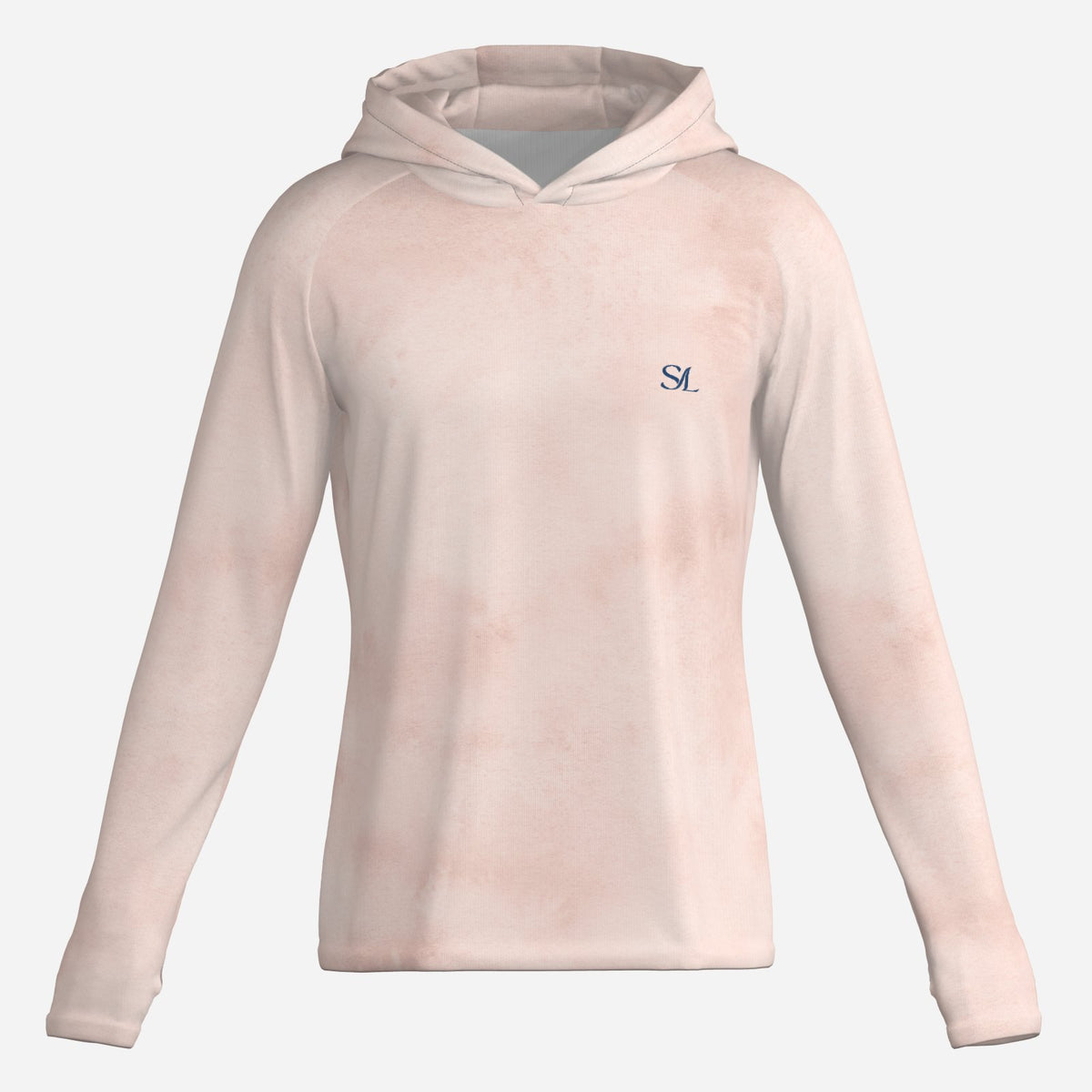 Saltline Sunset Coral UPF 50+ sun hoodie front view