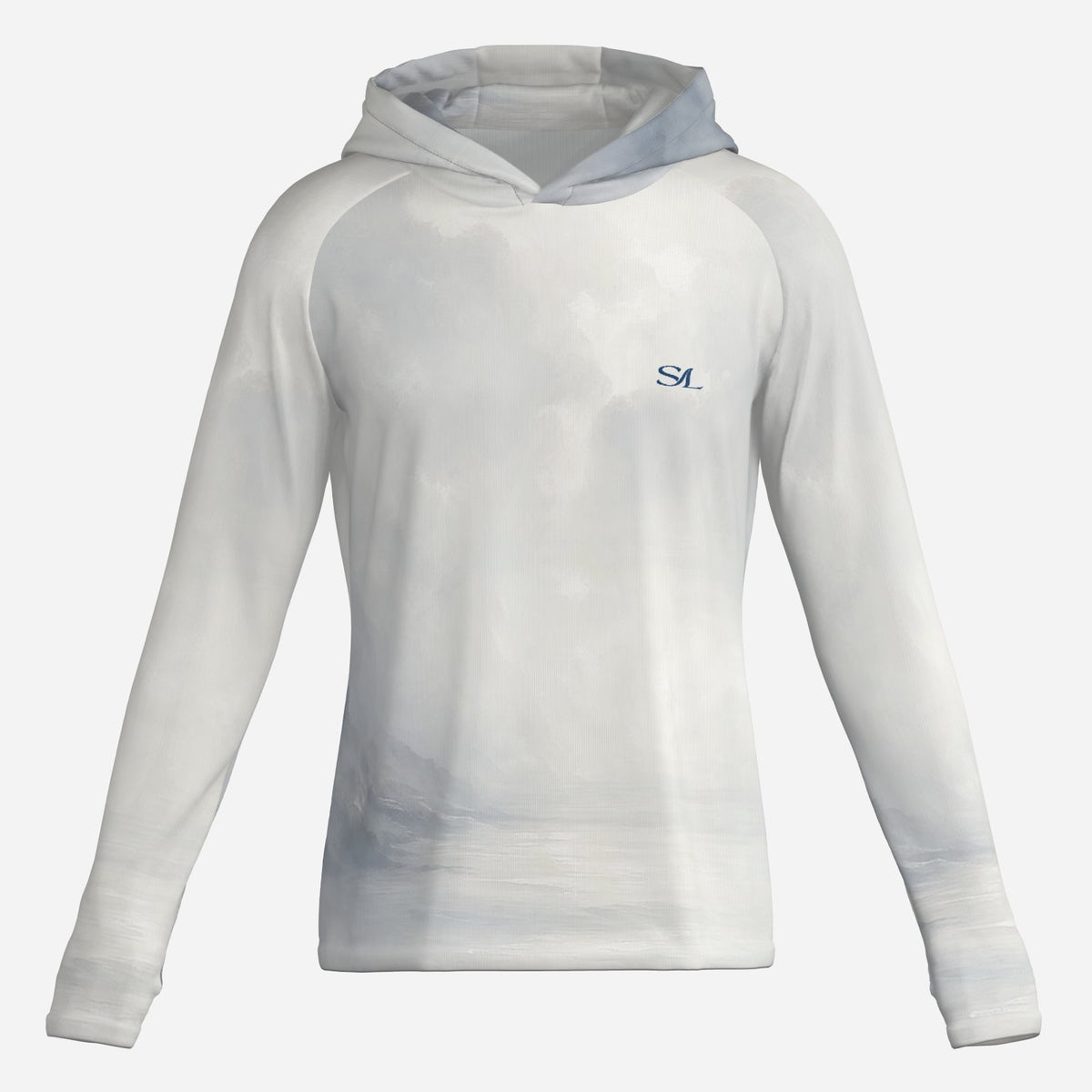 Saltline Sea Fog UPF 50+ sun hoodie front view