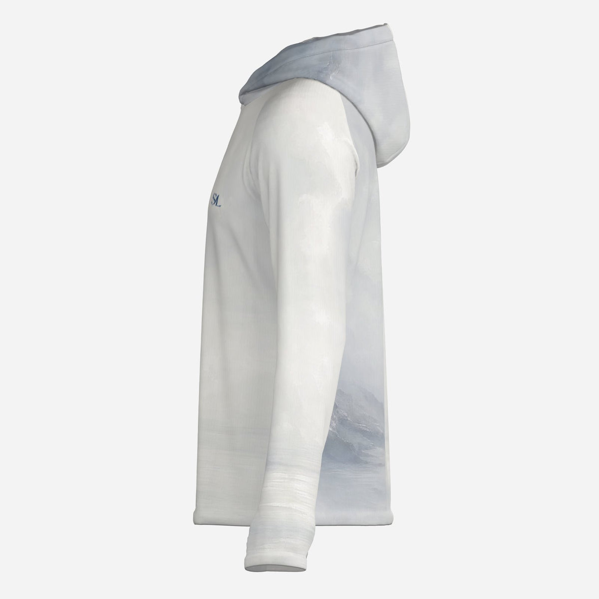 Saltline Sea Fog UPF 50+ sun hoodie side view
