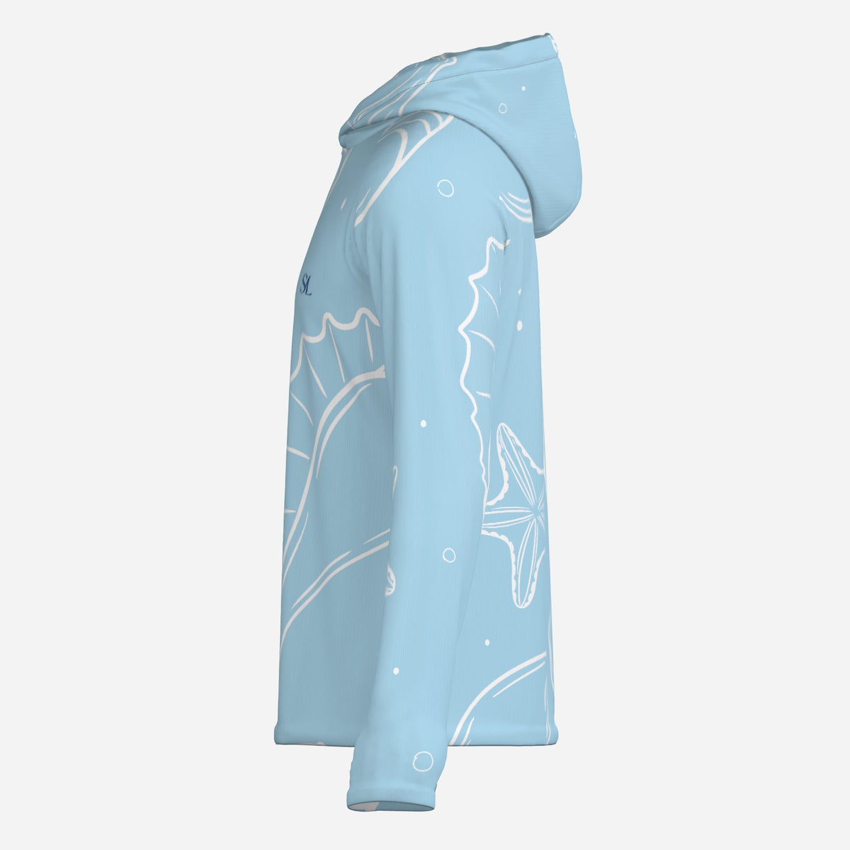 Saltline Coastal Shallows UPF 50+ sun hoodie side view