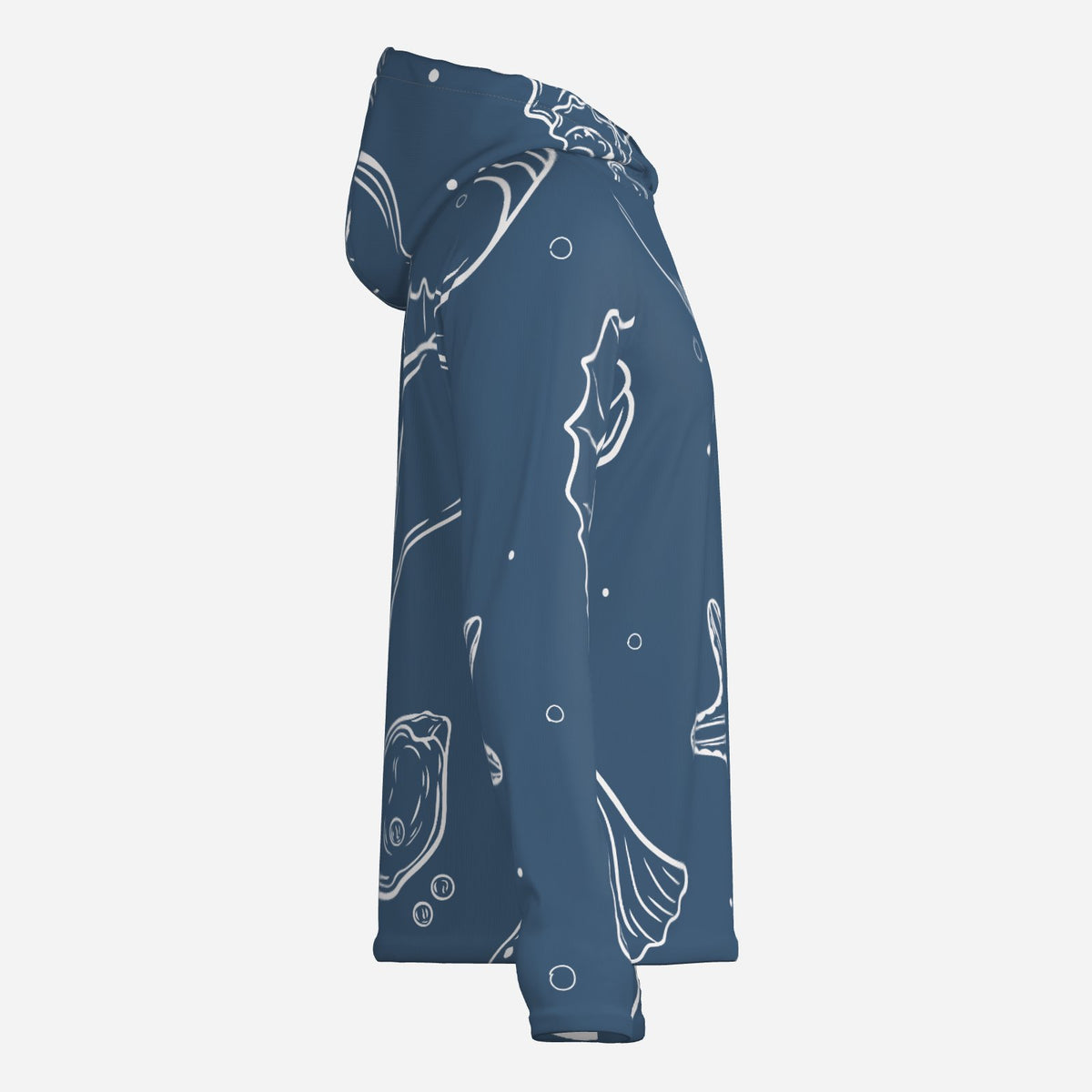 Saltline Deep Sea Botanical UPF 50+ sun hoodie opposite side view