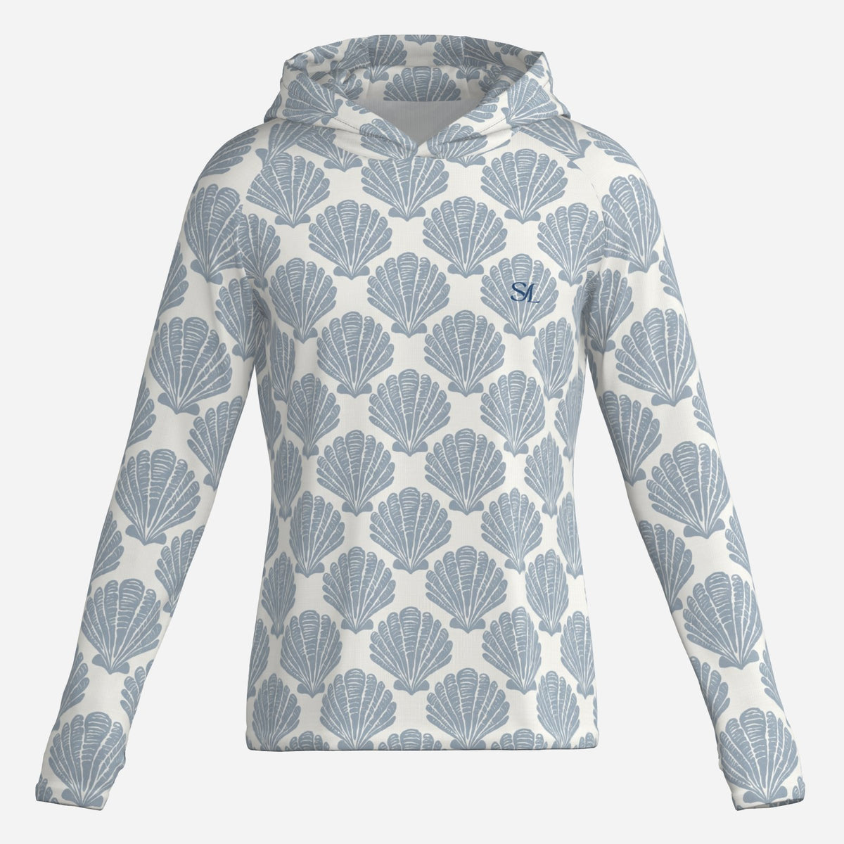 Saltline Classic Scallop UPF 50+ sun hoodie front view