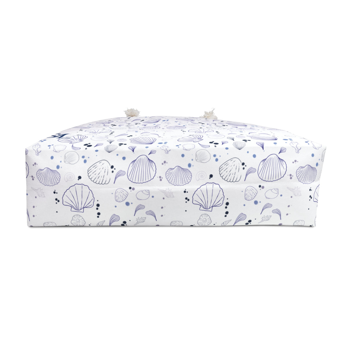 Shell Seeker 24 × 13 inch weekender tote with blue and lavender shells — product photo 4