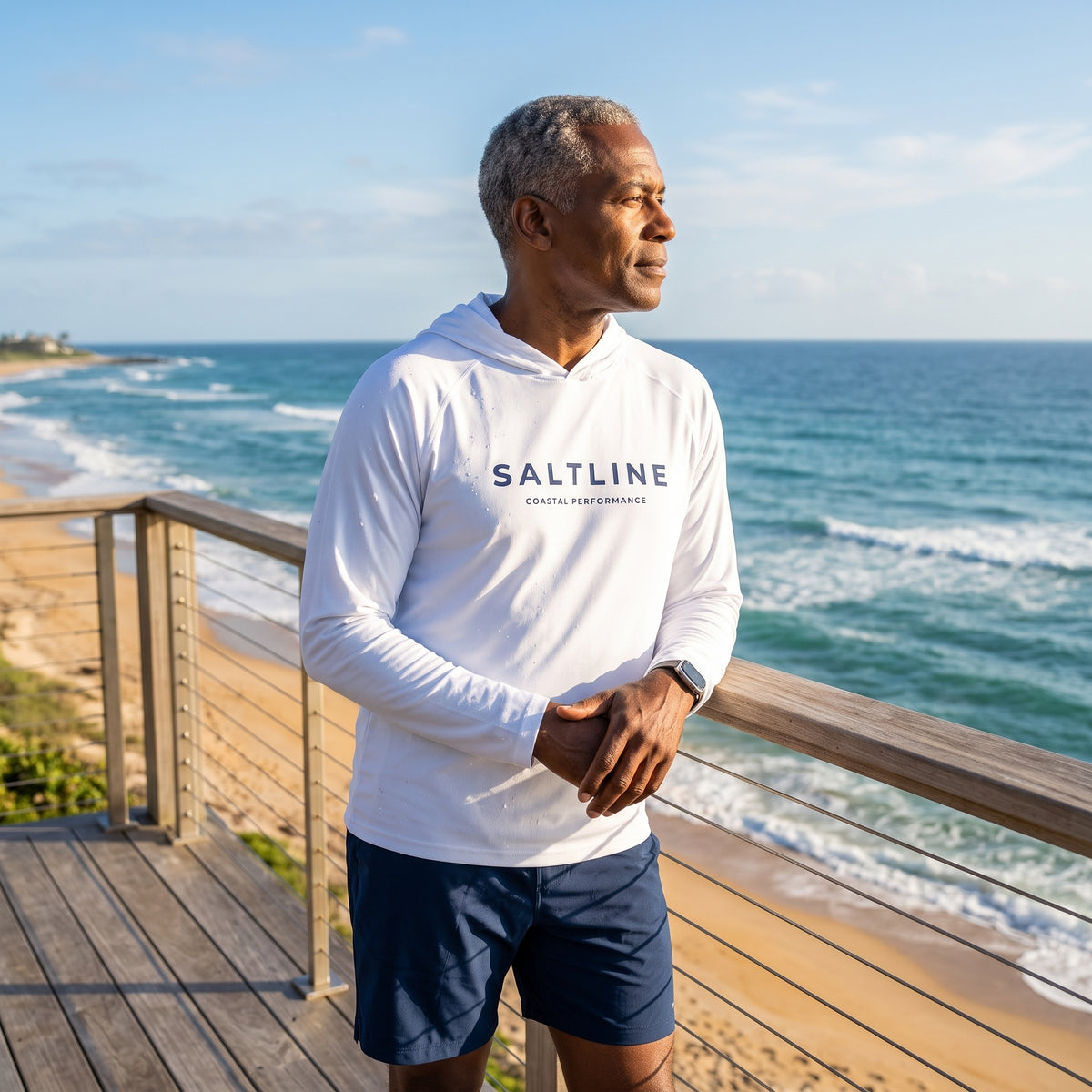Saltline Whitecap UPF 50+ sun hoodie lifestyle image
